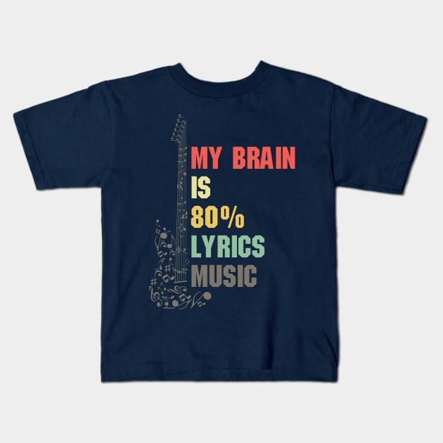 My brain full lyrics music Kids T-Shirt by Grand graphic